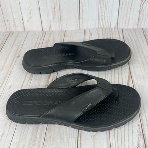 Cole Haan Zerogrand Thong Sandals Mens Size 9 Black Leather Cushioned